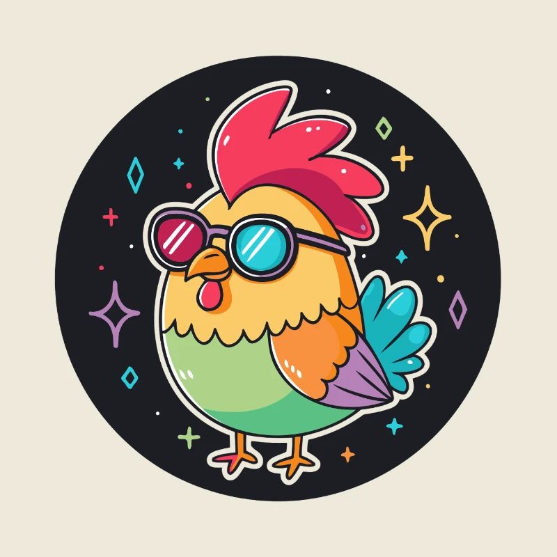 Retro-Hähnchen-Neonbrillen