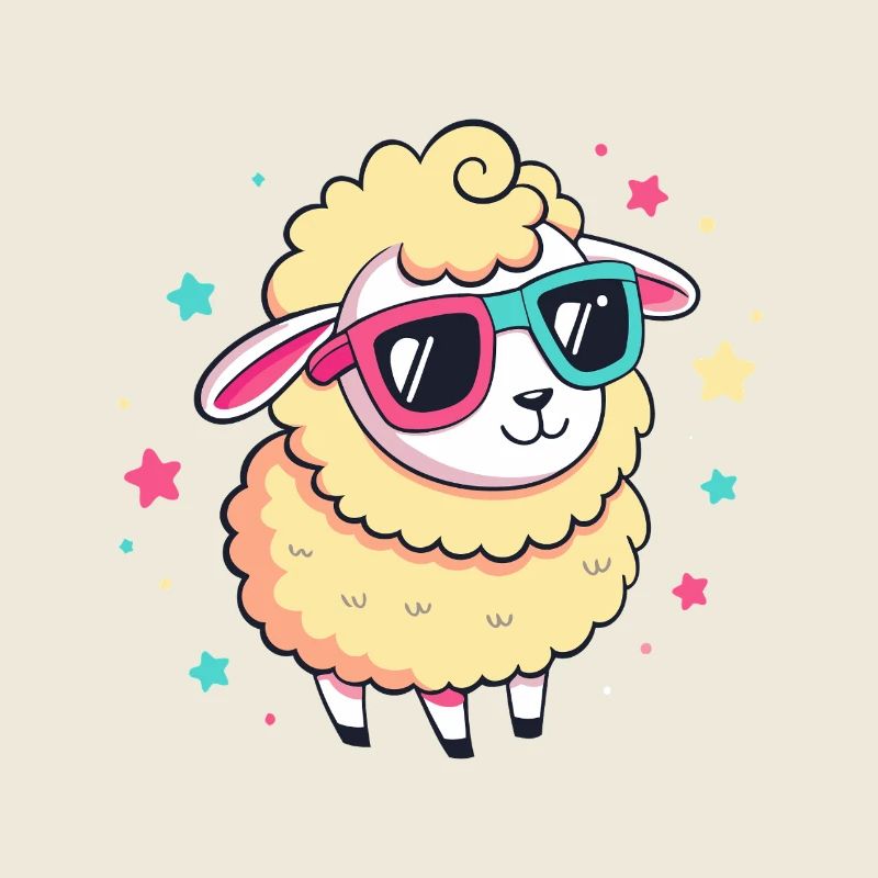 Mouton pop lunettes arc-en-ciel