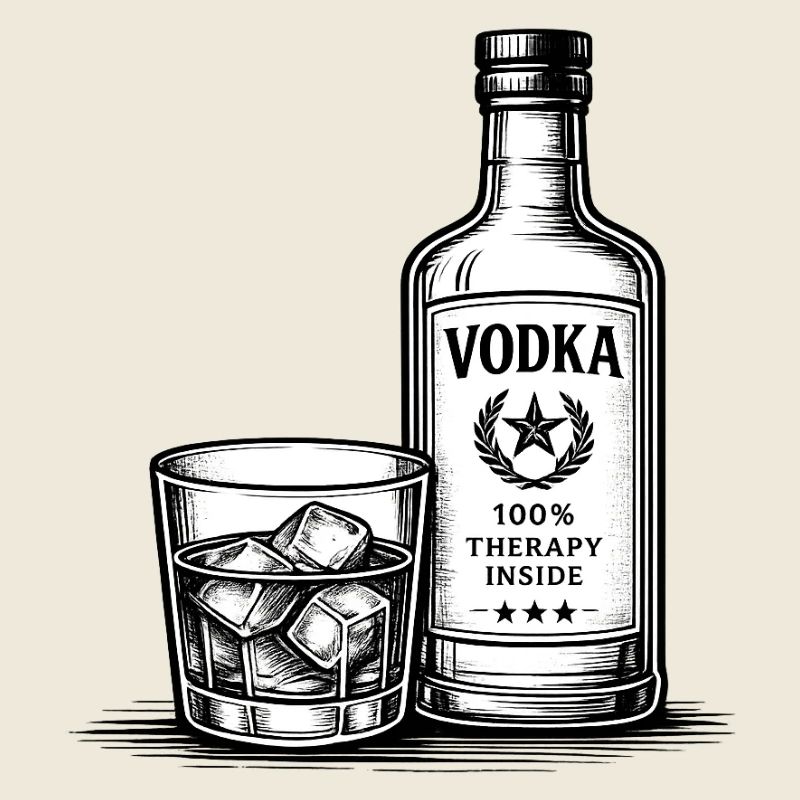 Monochrome Vodka Sketch Bottle