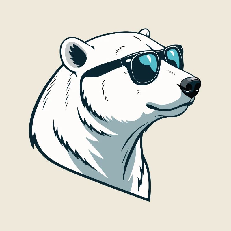 Polar bear in glasses