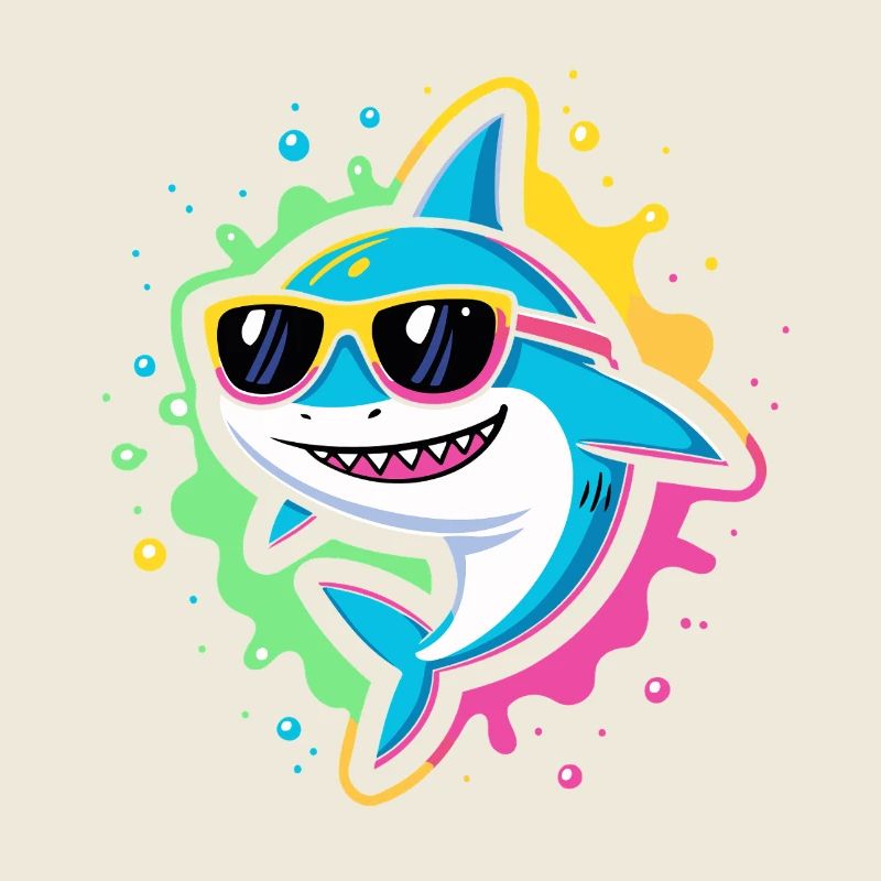 Neon Shark Pop Glasses