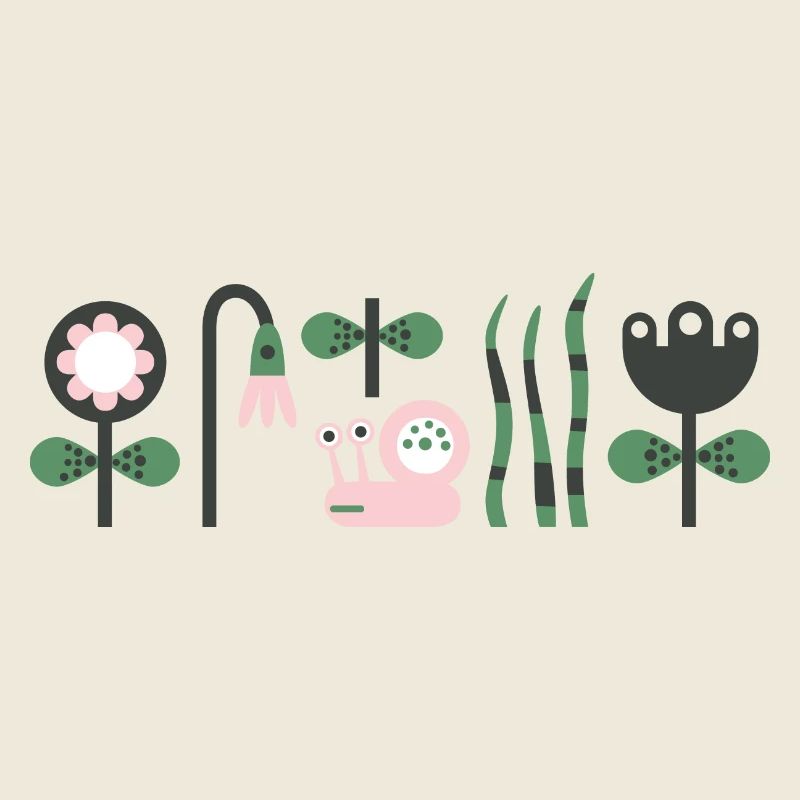 hungry pink snail with flowers