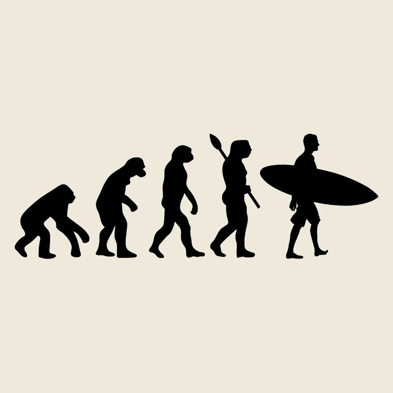 Surfer Lustig Menschliche Evolution