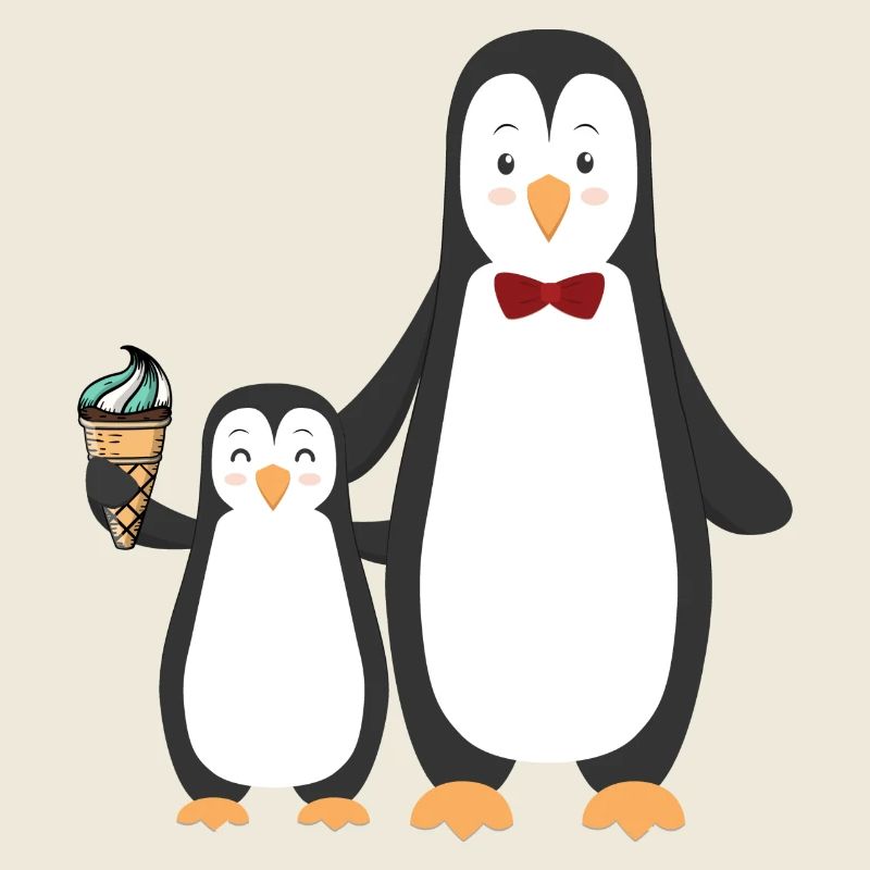 Penguins avec de la glace