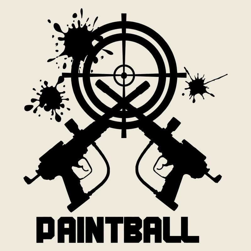 Paintball target with two guns