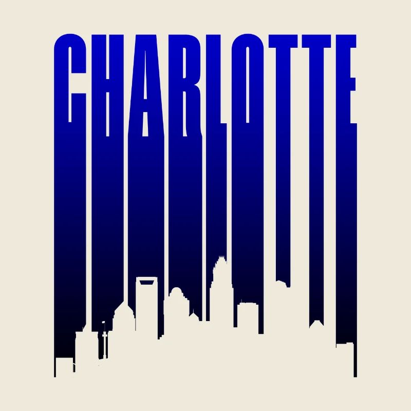 Charlotte Skyline Blau Gradient