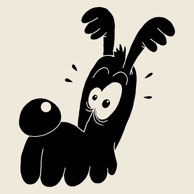 Chien noir rigolo