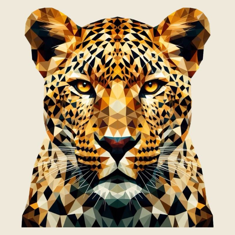 Un léopard dans le style polygonal