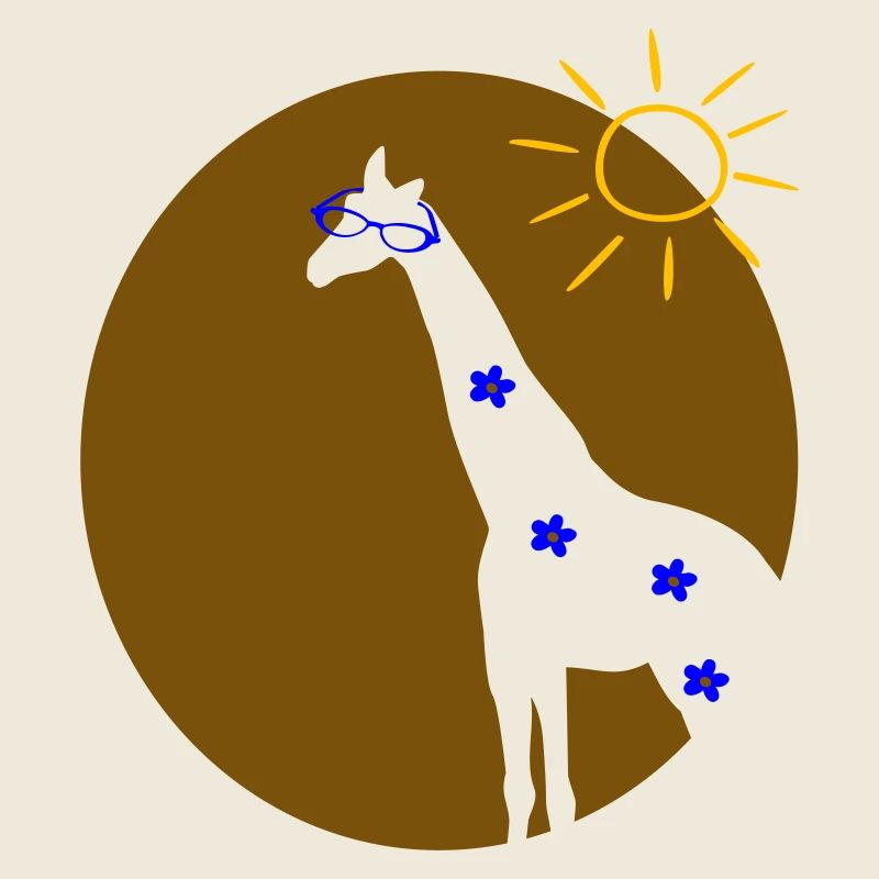 Giraffe mit Sonne