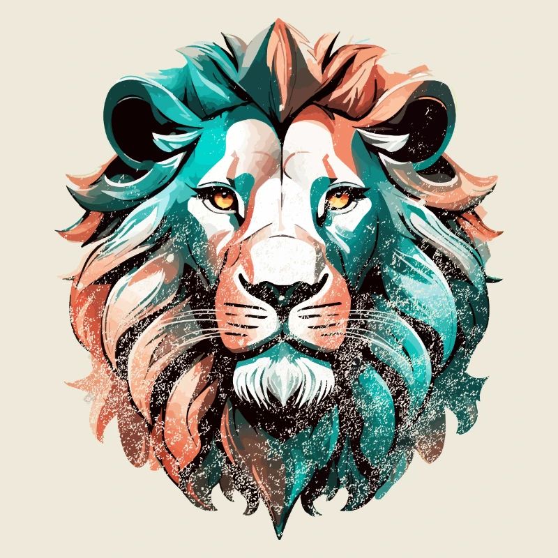 Retro Lion: Vintage Elegance & Colour