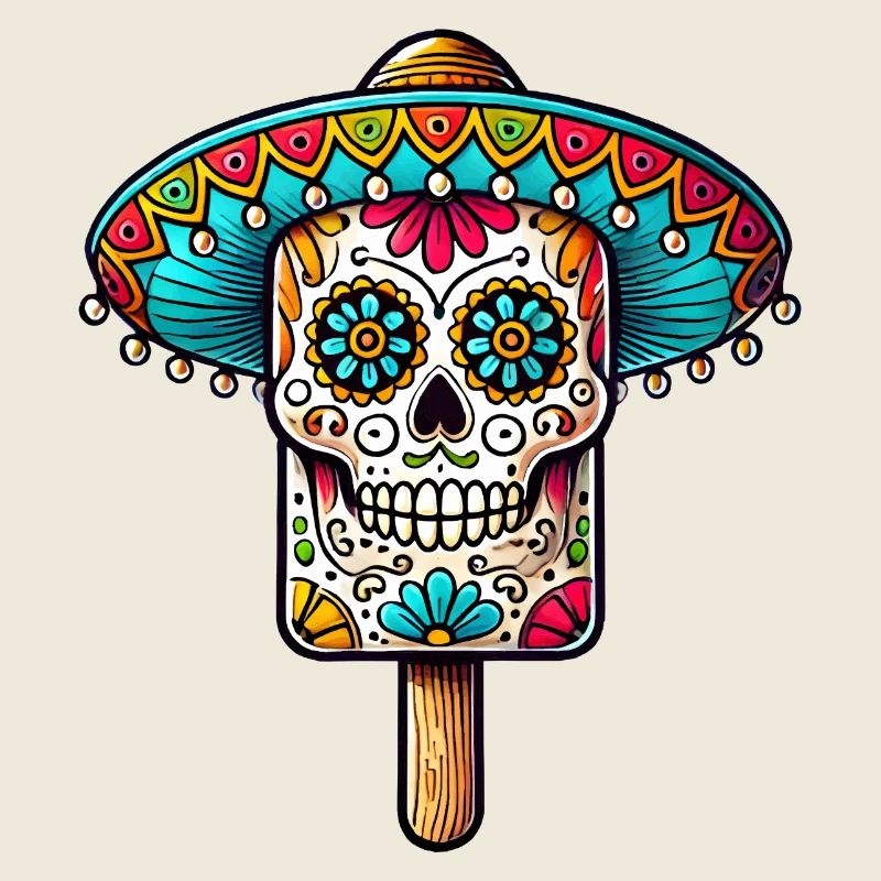 drôle de crâne motif de glace - Día de Muertos