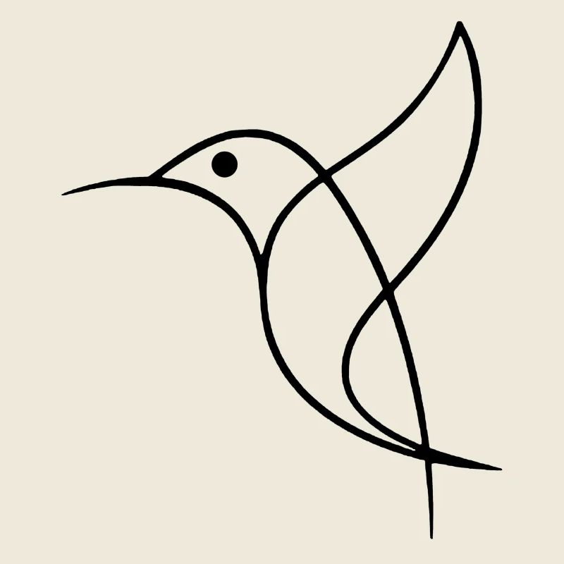 Croquis d'un oiseau noir