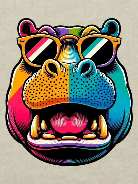 Hippopotamus with Sunglasses