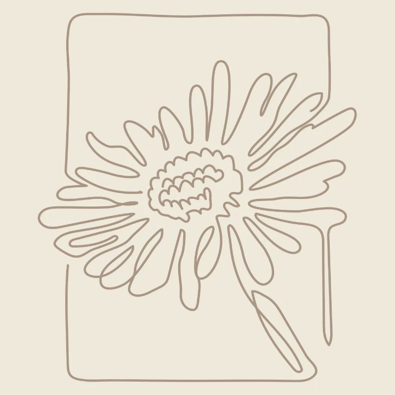 Minimalist Line Art Flower