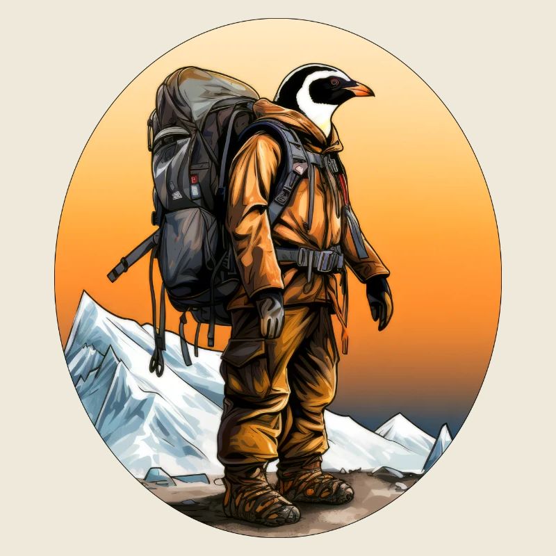 Pinguine Wandern / Bergsteiger Pinguin