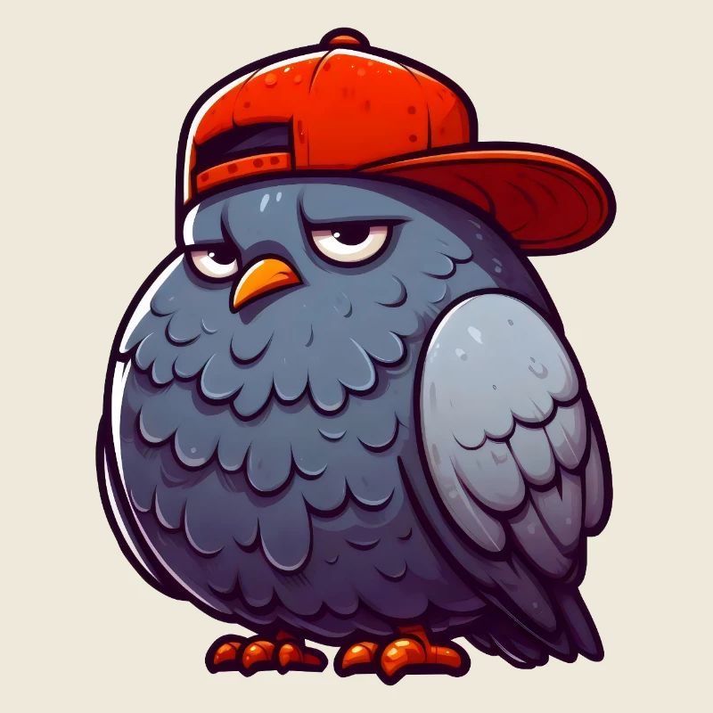 Taube Hiphop Rote Mütze