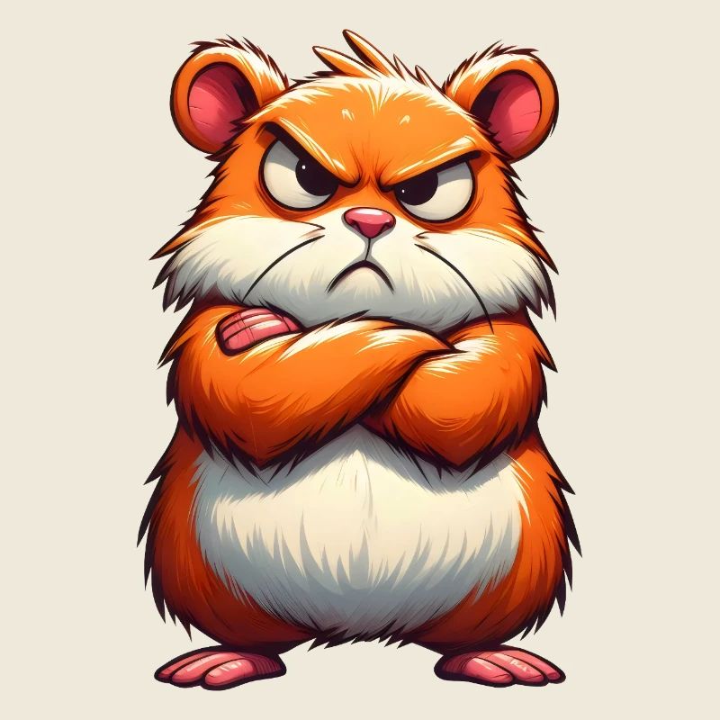 hamster grognon mécontent