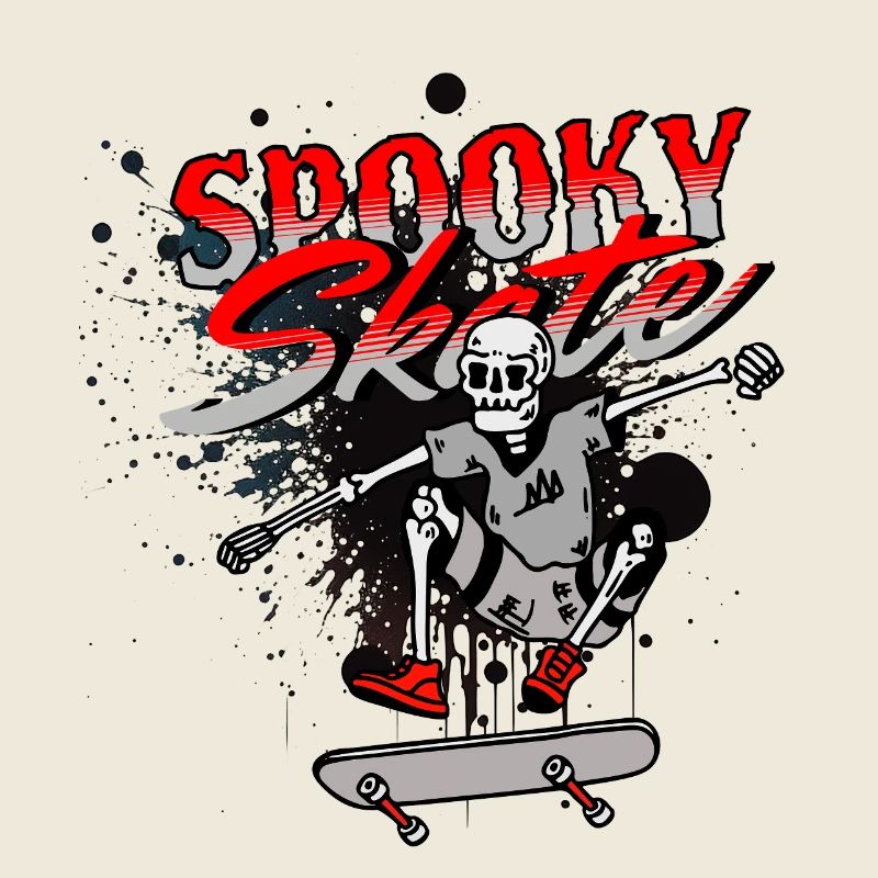 Skull Skateboard Graffiti Design
