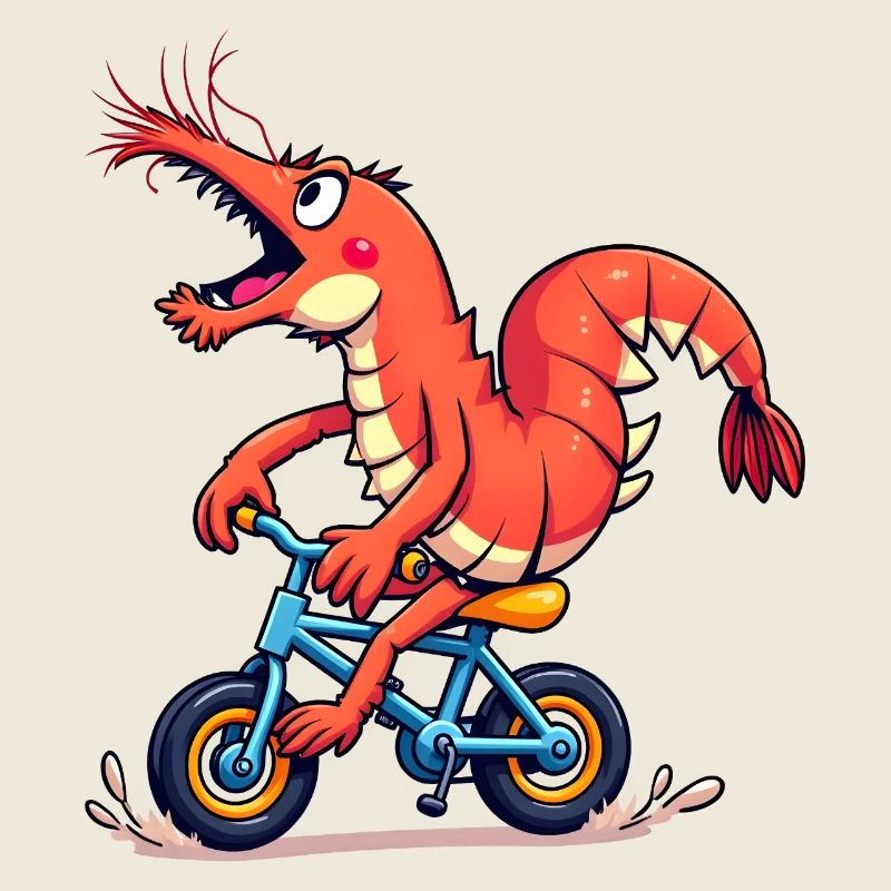 Crevette Cycliste Colorée