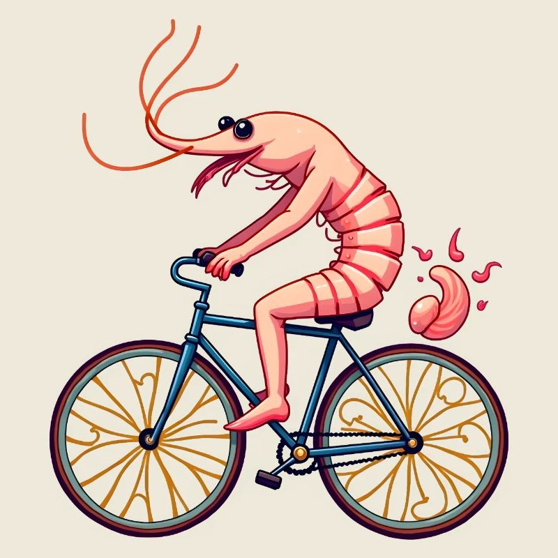 Crevette Cycliste sur Vélo