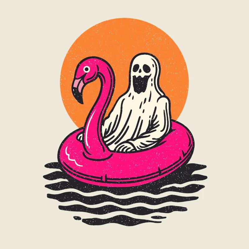 Fantôme et flamant rose