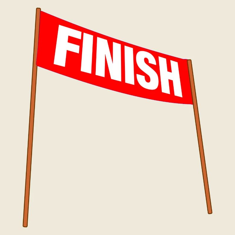 Bannière rouge avec FINITION – Vous avez réussi !