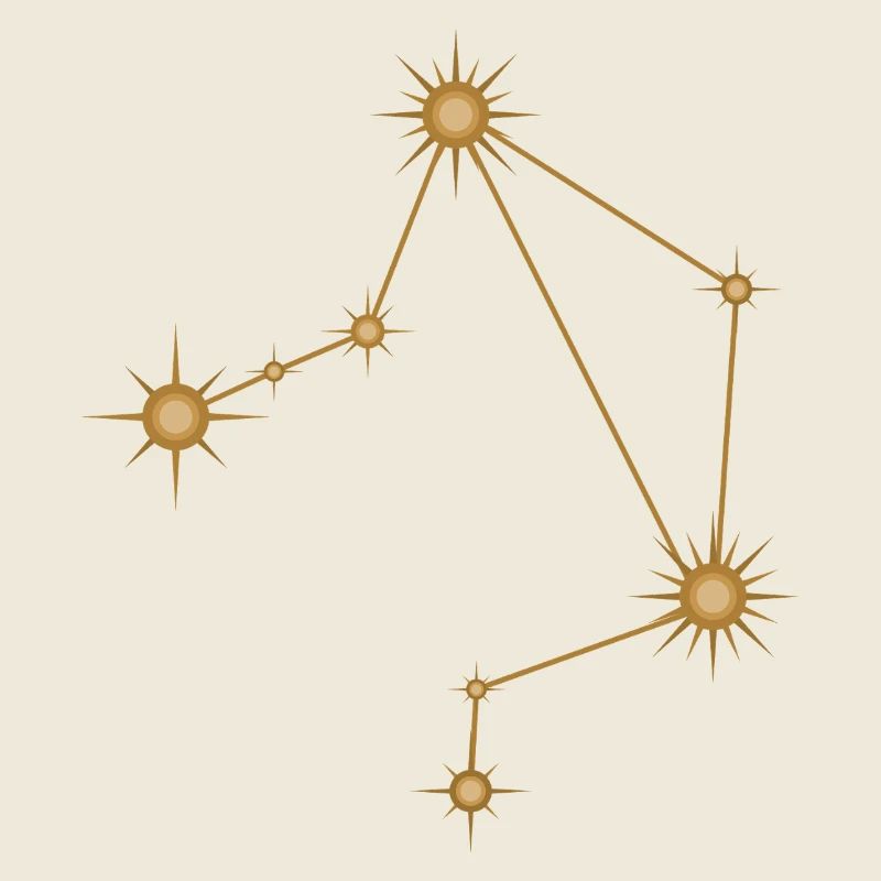 Star Constellation Libra Zodiac Birth Sign Golden