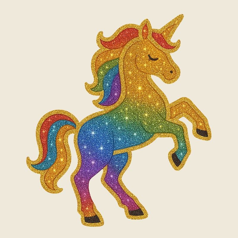 Glittering Rainbow Unicorn
