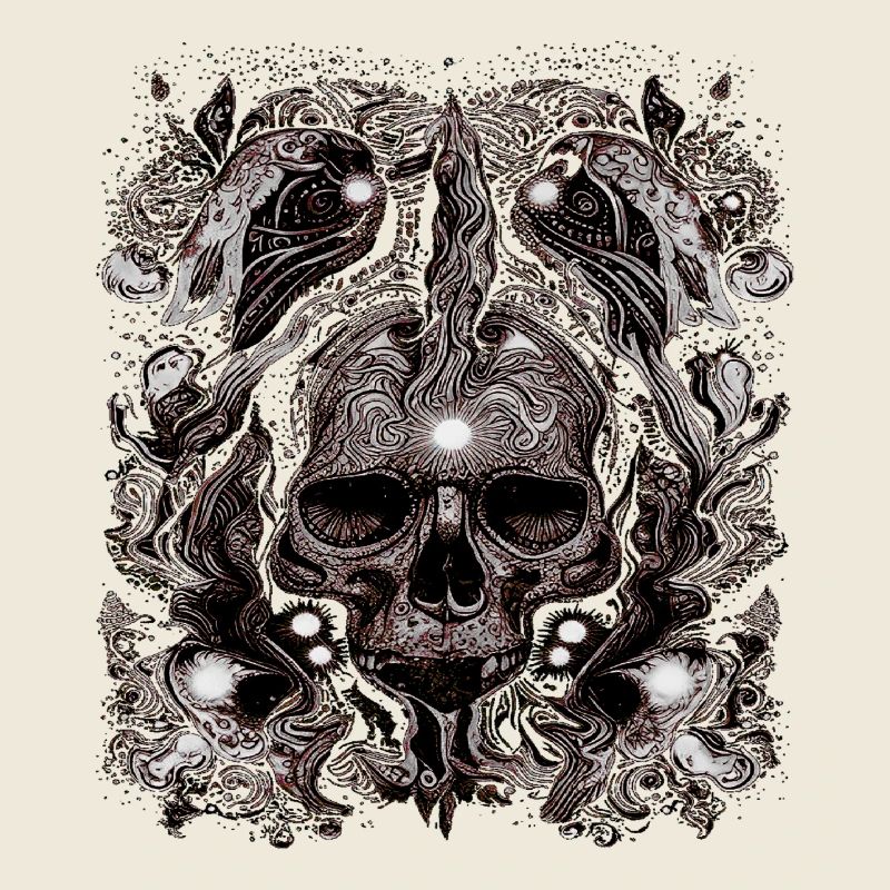 Mystic Skull with Cosmic Flames