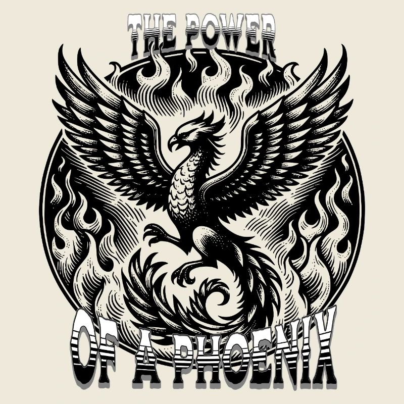 Feuriger Phönix mit Feuer 