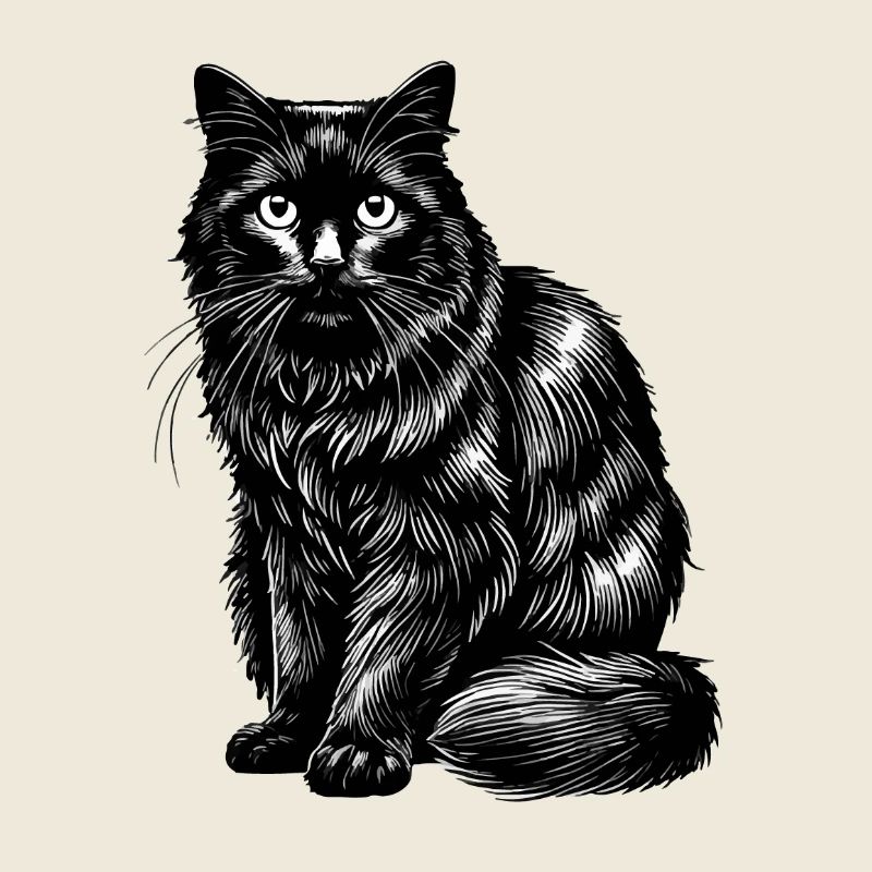 Portrait de Chat Noir en Illustration Contrastée