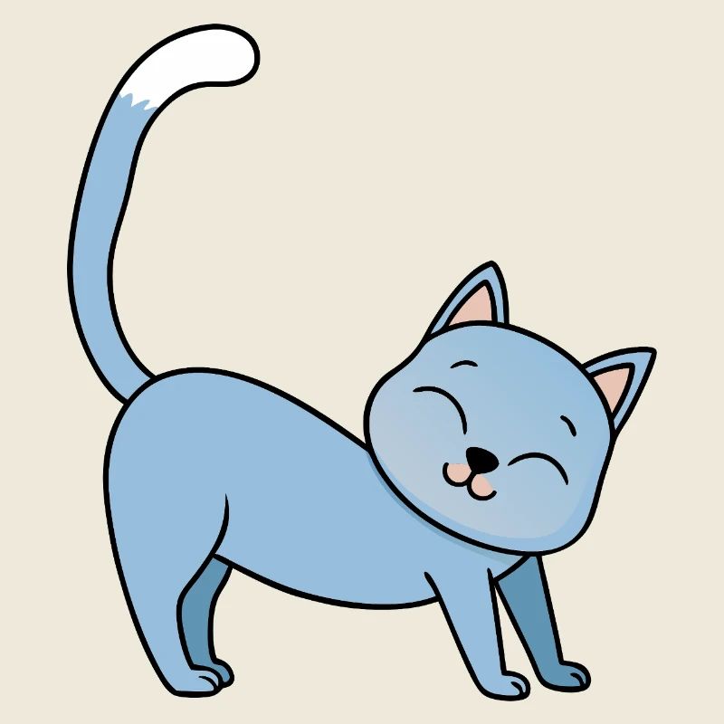 chat heureux illustration ludique