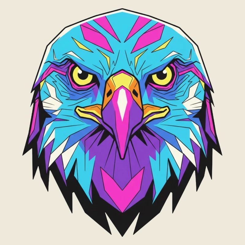 Aigle géométrique de style néon