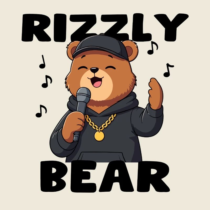 Rapper bear with collar and cap