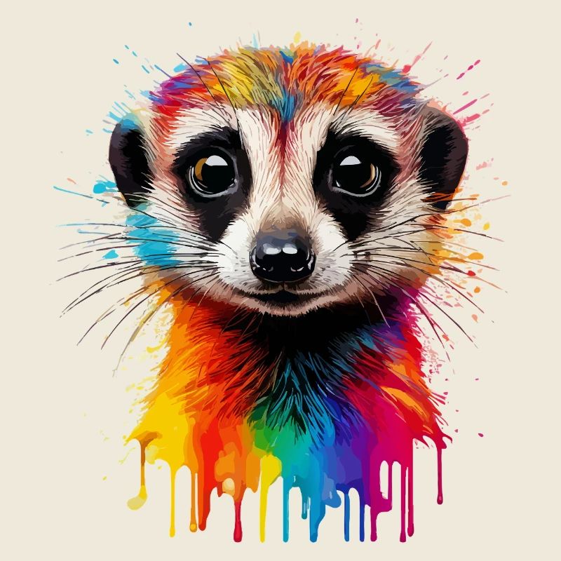 Farbiger Erdmännchen-Portraitdruck