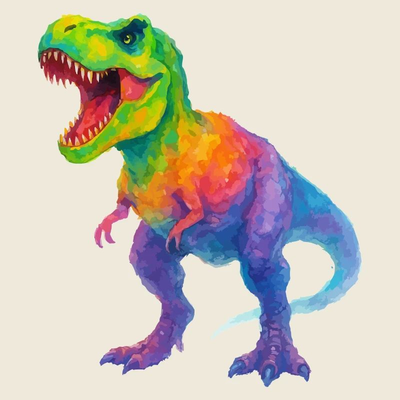 Bunter Dinosaurier mit Farbverlauf
