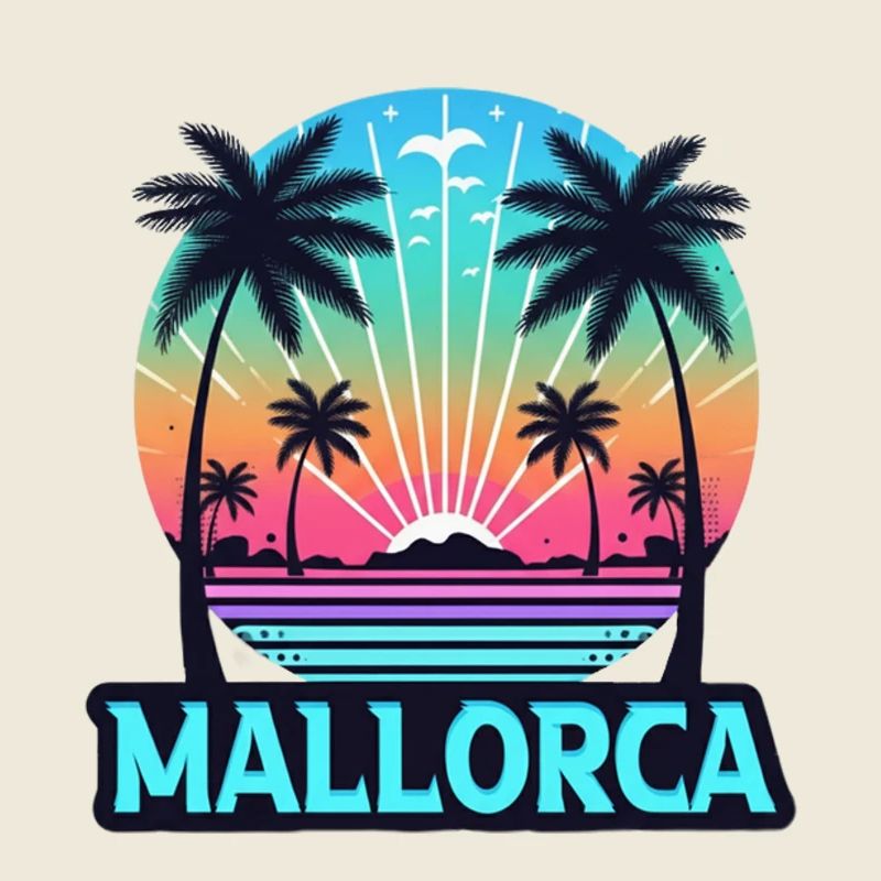 Mallorca Neon Sonnenuntergang