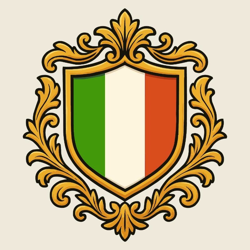 Italy flag in baroque frame