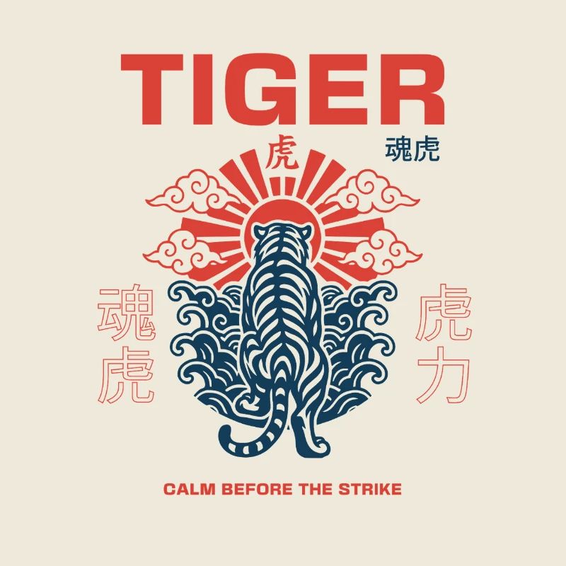 Japanische Tigerillustration