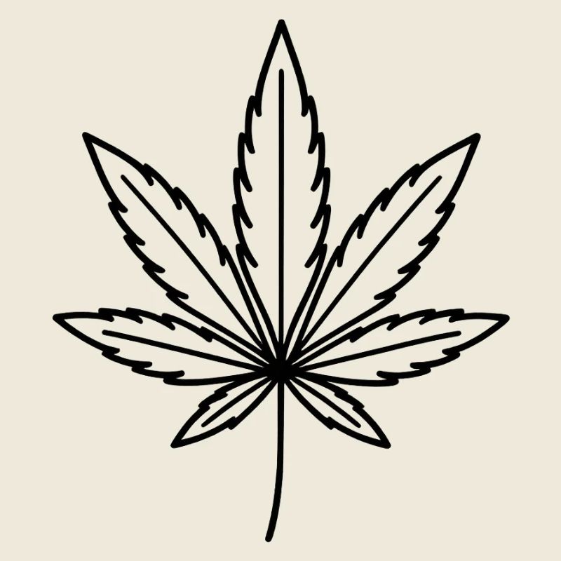 Linienkunst Cannabisblatt