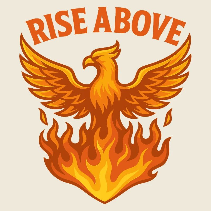 Phoenix Rise Above Fire Motif