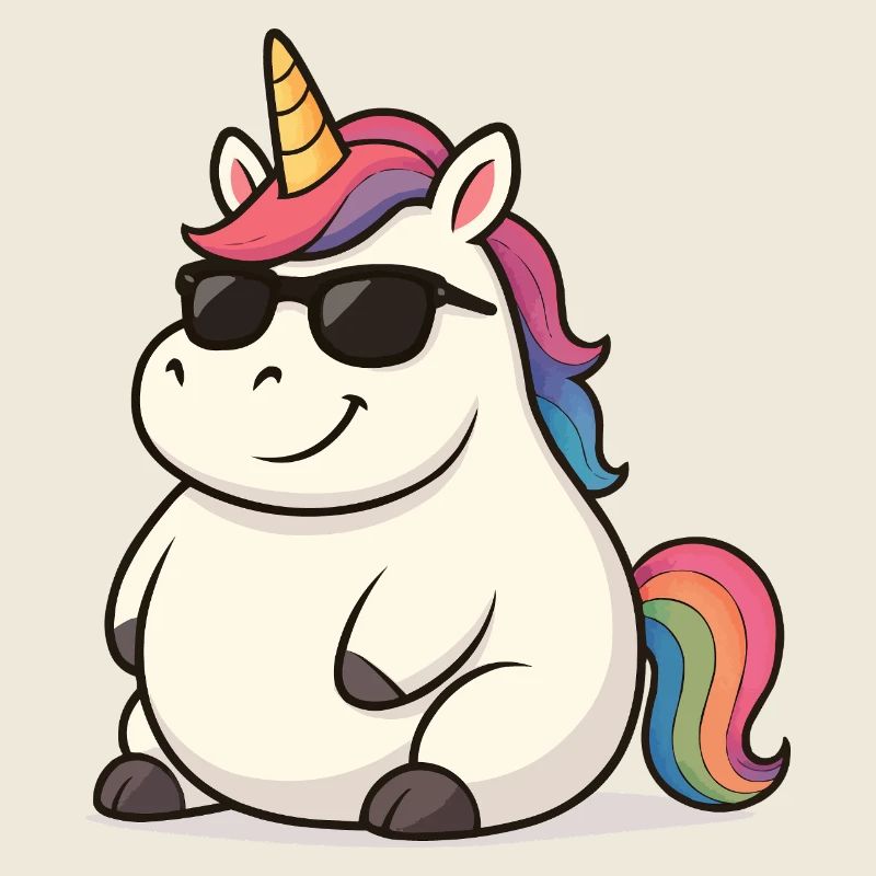 Fat Unicorn with Sunglasses