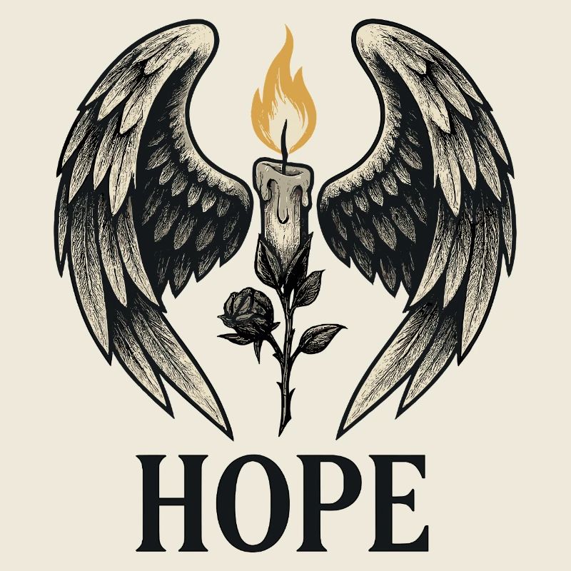 Hope Candle with Angel Wings