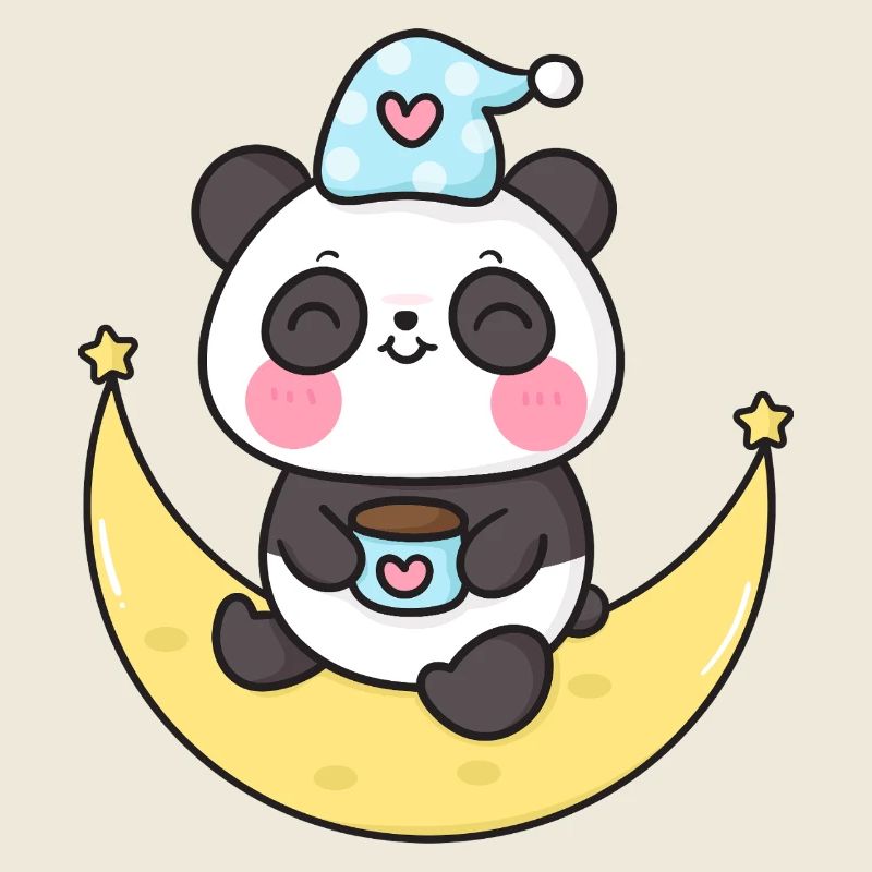 Himmlischer Panda auf dem Mond
