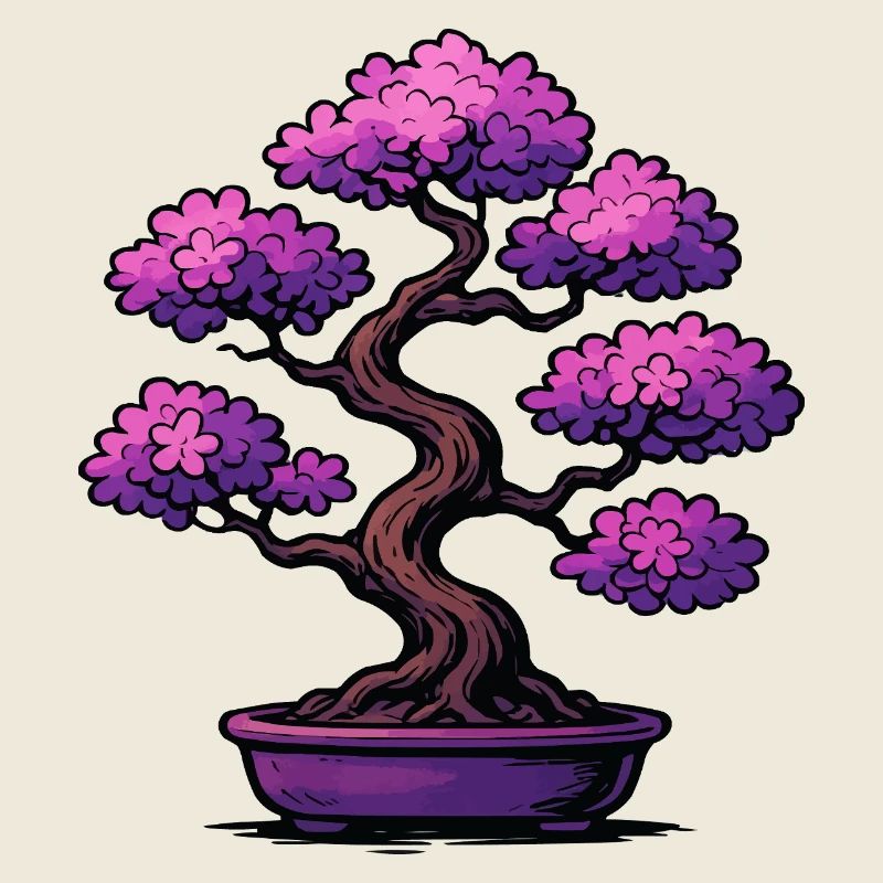 Bonsaï Cerisier Fleurs Violet