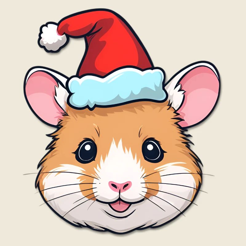 Weihnachts-Hamster mit Santa-Hut