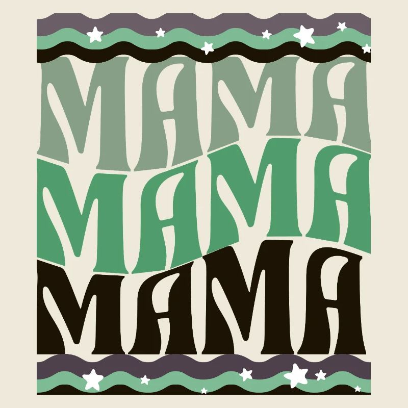MAMA Waves Pattern Green Brown