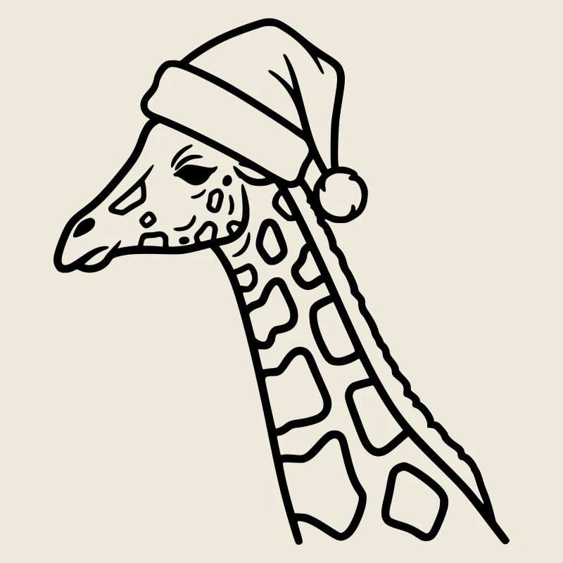 Christmas Giraffe Cartoon Illustration