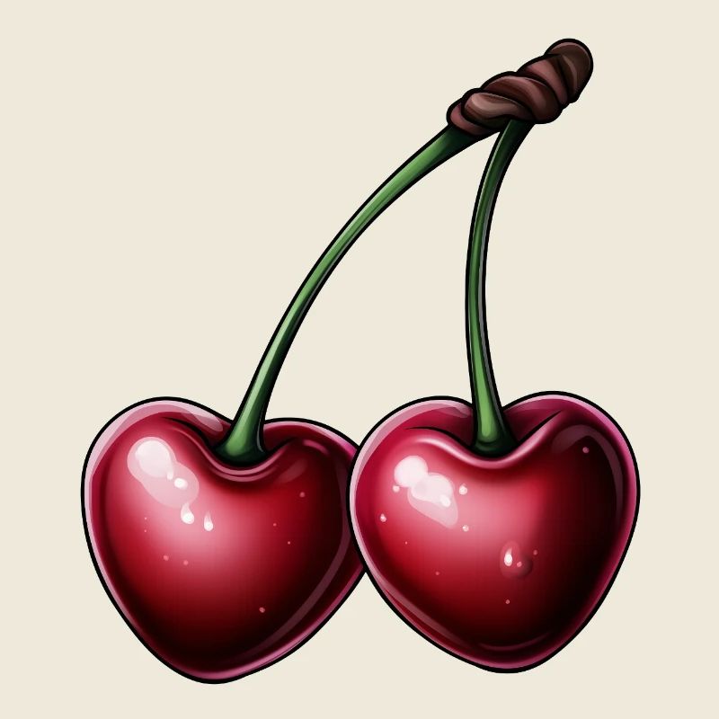 rote Kirschen in Herzform