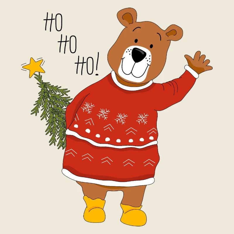 Bär mit Weihnachtsbaum